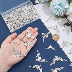100Pcs Tibetan Silver Metal Book Corners for Jewelry Making and Embellishments