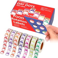 7000pcs Days of The Week Stickers Colored Dot Food Labels Removable Date Labe…