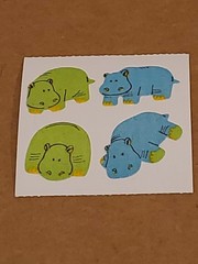 Vintage 80’s Great Seven 7 FUZZY Hippos Hippopotamus Sticker Mod