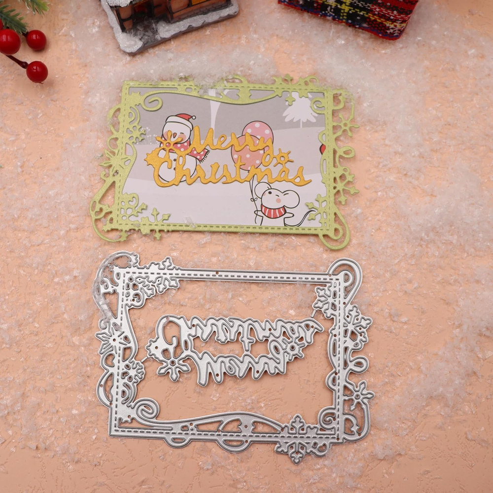 Merry Christmas Frame Die Cuts for Card Making Christian Theme Stamps Cutting Di