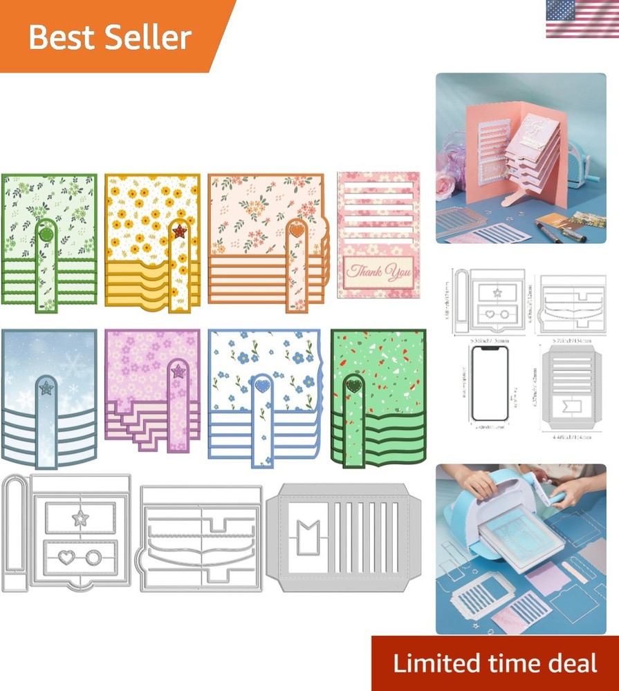 Versatile 8 Piece Metal Die Set: Perfect for Creative Card Making & Journals