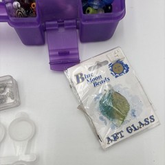 Lot of Crafting Supplies beads jewelry making bobbins glitter paint trays