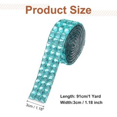 1.18 Inch x 1 Yard Crystal Rhinestone Sticker Ribbon, Lake Blue