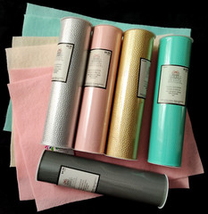 5 Faux Leather Wide Ribbon Rolls & 6 Felt Sheets 12″ x 9″ Pastel Colors Crafts
