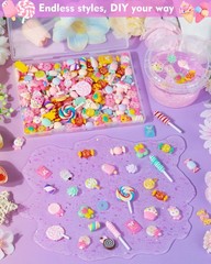 120 Pcs Cute Candy Slime Charms Kawaii Flatback Resin Charms for DIY Phone Case