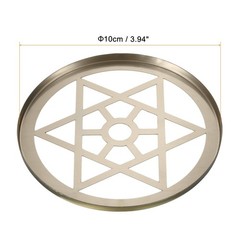 3.9 Inch Metal Flower Frog Lid Organizer Six-Pointed Star Pattern Gold Tone