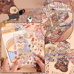 Girls 3D Miniature Scene Stickers, 4 Sets World Travel DIY House Stickers for Mu