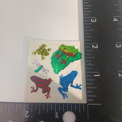 Vintage Sandylion Stickers Holographic Reflective Frogs 1990s 1 Module Realistic
