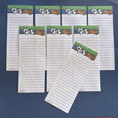 Vintage 80s Note Stationery Paper Sheets Spotted Dog Chasing Orange Cat Current