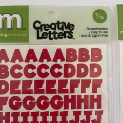 Lot of 2 Making Memories 7/16” Chunky Red Creative Letters Alphabet Stickers