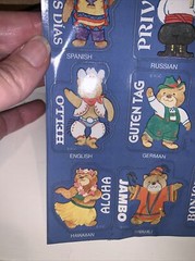Vintage American Greetings Cards Bears of Many Countries Stickers 1 Loose sheet