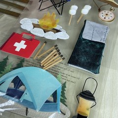 Sticker Lot 3 Jolee’s Boutique Camp Camping Tent Fire Sleeping Bag Scrapbook