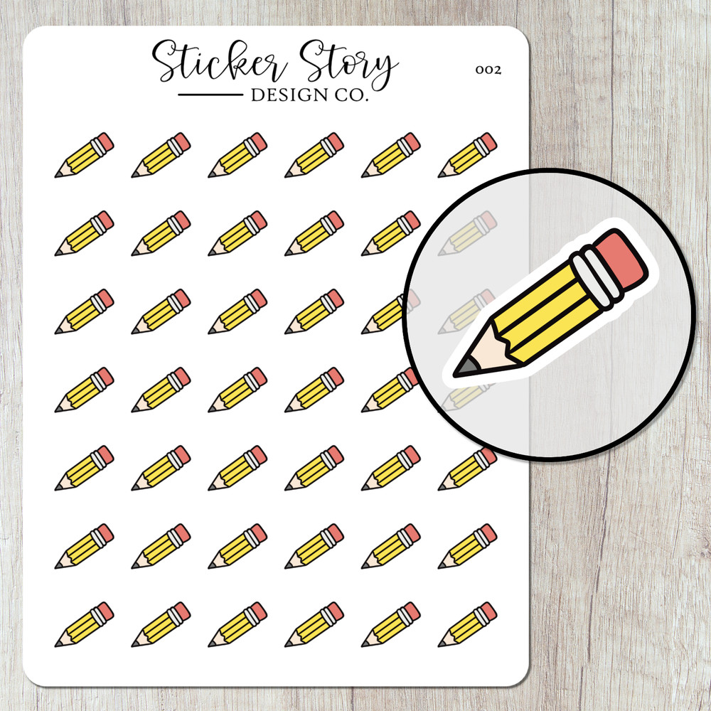 Writing Pencil Planner Stickers