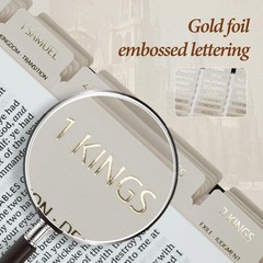 UPAFEXXI-Laminated Bible Tabs with Book Summaries(Gold Foil Summaries Gray