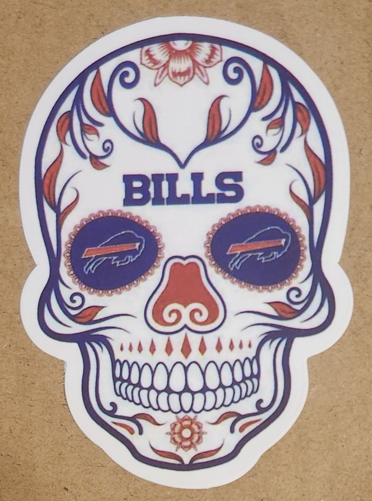 Sugar Skull Buffalo Bills Day of the Dead die-cut decal sticker