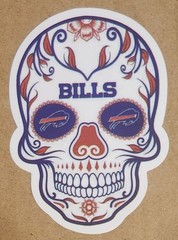 Sugar Skull Buffalo Bills Day of the Dead die-cut decal sticker