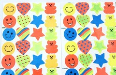 Vintage AMAV Smiley Face, Hearts, Stars, & Bears Sticker Sheets, Read Desc