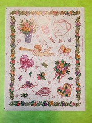 vintage Hallmark pretty floral country sticker sheet