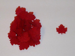 Red maple leaf felt fabric 1 inch die cut leaves 100 craft embellishments