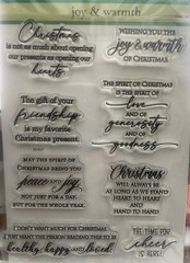 New Penny Black Rubber Stamp JOY & WARMTH CHRISTMAS SENTIMENTS free USA ship