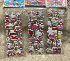 Retro Vintage Look Hello Kitty Cartoon 3D Puffy Stickers 3 sets (#17)