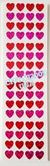 HAMBLY STUDIOS STICKERS PRISMATIC GLITTER MINI HEARTS RED & PINK VINTAGE RARE
