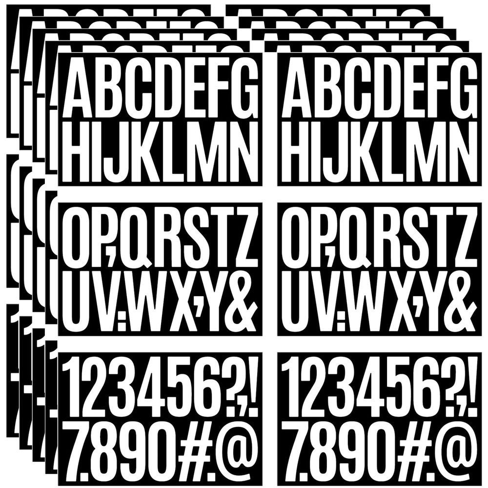 480 Pcs Waterproof 3″ Vinyl Alphabet & Number Stickers – Self-Adhesive, White