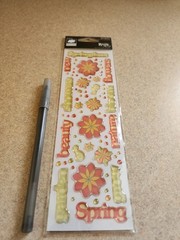 Cloud 9 Designs/Rain Dots~Springtime Words and Shapes dimensional Stickers