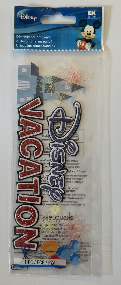 NEW Disney EK Success DISNEY VACATION Dimensional Sticker
