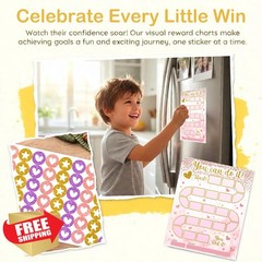 HJLLOQR Pink Glitter Reward Chart 432 Stickers