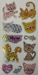 CATS MEOW Prismatic Stickers (11pcs)2.5”x 5” Kitten•Mouse•Paw Print•Felines•￼
