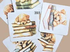 Dogs Puppies and Books Journal Cards Supplies Scrapbooks Junk Journal 393