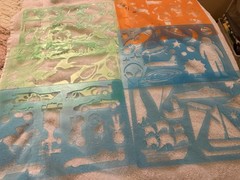 Mixed Lot 113 stickers ,Stencils,craft,￼ art, and office supply