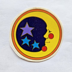 Vtg Man in the Moon Sticker Lot of 2 Sandylion Stars Hallmark Face Penpal Stamp
