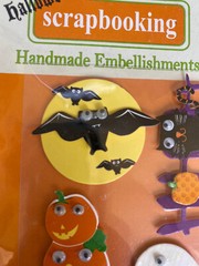 Halloween 3D Stickers Ghost Black Cat Pumpkin Bat Google Eyes Set of Two Sheets