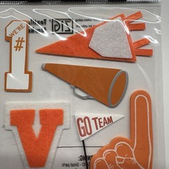 Jolee’s Boutique PEP RALLY 11 Dimensional Stickers School Spirit Orange