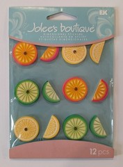 RARE Jolee’s Oranges Lemons Limes Citrus Fruits Cabochons Scrapbooking Stickers