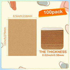 100 Pack 8.5X11 Chipboard Sheets, Kraft Cardboard for Shipping, Scrapbooking, DI