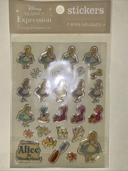 Vintage ALICE IN WONDERLAND Glittery Sticker Sheet RARE