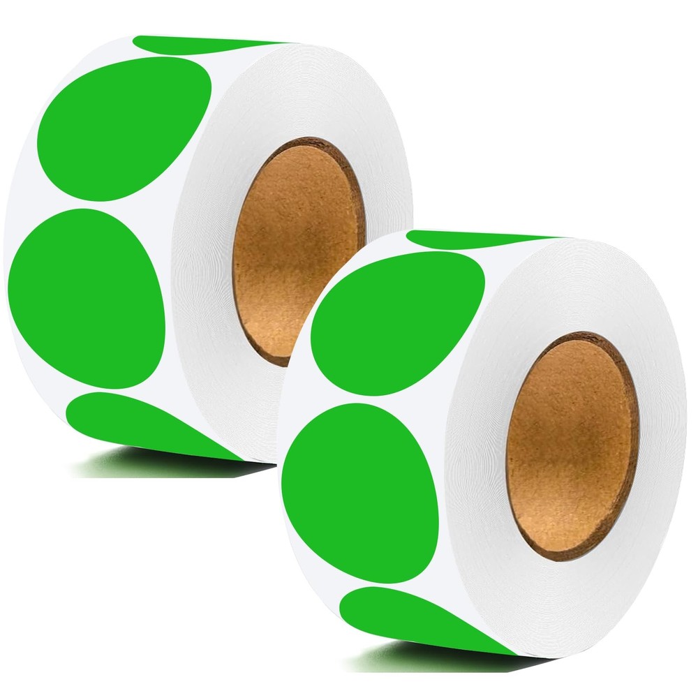 1 Inch Dot Stickers Green Circle Round Coding Labels, Blank Color Sticky Dots…