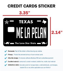 Me la Pelan Credit Card Skin Cover Vinyl Stickers (4 Pack) Texas Sticker
