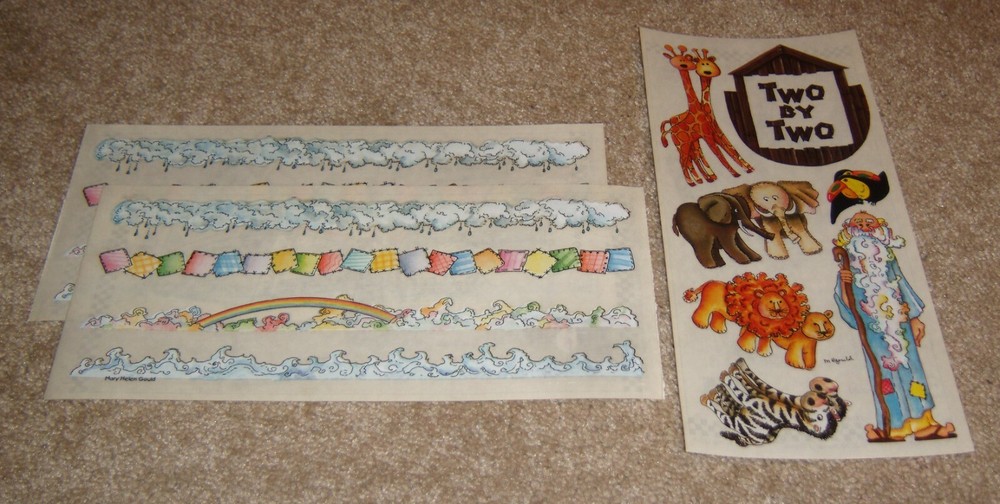 Stamping Station Clear Sticker Sheet Lot of Three ~ Noahs Ark and Coord. Borders