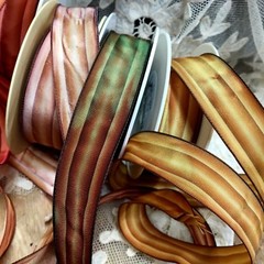 vintage 1″ french wire stripe acetate rayon ombre ribbon 1yd made in France