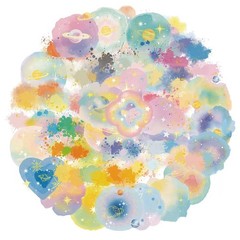 50 Pcs Watercolor Cloud PET Transparent Stickers Dreamy Artistic Waterproof Deca