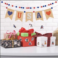 40 PCs ~1.2×1.2” July 4th Cats Stickers Patriotic Independence Day Celebration