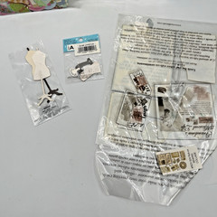 VTG Victorian Sewing Themed Craft Scrapbook Lot- Junk Journaling Embellishments