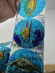 OCEAN ANIMALS PRISM Stickers Vintage Sandylion OTC Doctors Office Strip Of 6