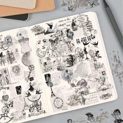 50PCS Vintage French Aesthetic Scrapbook Stickers – Clear Retro Paris Floral Pos