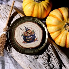 Halloween Rub-on Transfer Stickers 3 Sheets Use for Fabric Paper Wood Chips DIY