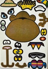 BUILD-AN-MONKEY HEAD Sticker Set(20pc)Eyes•Hats•Sunglasses •Smiles•Card Making•